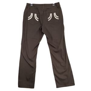 Tribal Women's 10 Brown Denim Flare Leg Jeans, 35x31 Stretch Country Western